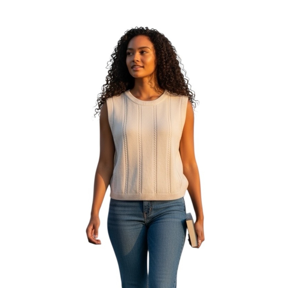 St. John designer luxury classic Corp core sleeveless knit shirt